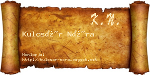 Kulcsár Nóra névjegykártya
