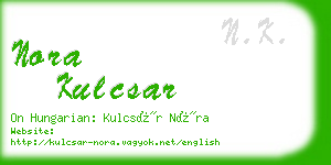 nora kulcsar business card